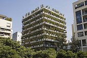 Wall vegetation on the property "Flower Tower" Paris France