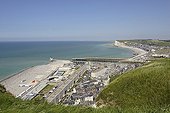 Overview of the Treport city and its port France