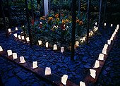Candles and cannas at Jardin des paradis
