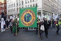 Campaign Against Climate Change banner March London