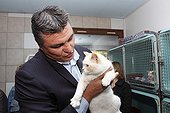 David Douillet visiting A.S.P.C.A shelter of Plaisir ; Open day