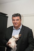 David Douillet visiting A.S.P.C.A shelter of Plaisir ; Open day
