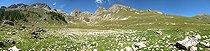 Lawn and meadow rising towards Lake Partias France
