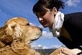 Woman and Golden Retriever France 