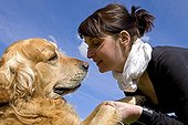 Woman and Golden Retriever France 
