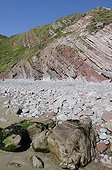 Colorful cliff and pebbles Pembrokeshire NP Wales