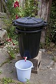 Making of Russian comfrey juice in a garden ; 6 - Let the juice trickles out by gravitation