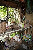 Interior of a garden shed