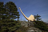 Sculpture of sauropod Quebec Canada