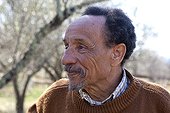 Portrait of Pierre Rabhi home Ardeche France  ; Pierre Rabhi is a farmer, philosopher, writer and thinker French of Algerian origin, who invented the concept of "Oasis in all places." 
