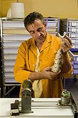 Viper venom extraction in a laboratory France  ; Character : Frank Principaud <br>"Latoxan" laboratory animal toxins and poisonous animals 