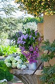 Spring bouquet on a garden terrace