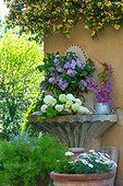 Spring bouquet on a garden terrace