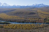 Landscape of Kamchatka seen from helicopter