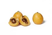 Medlar fruit on white background
