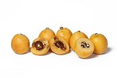 Medlar fruit on white background