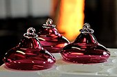 Christmas balls in a glass workshop UFO - Lorraine France ; Creating Italo Zuffi<br>International Centre of Art Verrier