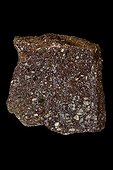 Phenocrystic andesite on black background