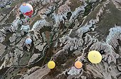 Turkey. Ballooning in Cappadocia. Every morning or so, around one hundred balloons are taking off near Goreme for one hour flight upon the best places of Cappadocia.