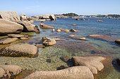 Pink granite coast. Renote Island, Trégastel, Côtes-d'Armor, Brittany, France.