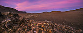 Volcanic scoria of the Plaine des Sables at dusk, Reunion Island