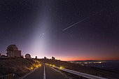 Zodiacal light and shooting star, La Silla Observatory, Atacama, Desert, Chile