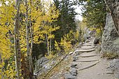 Hiking trail in the Rocky Mountain National Park, Colorado, USA