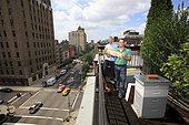Urban Beekeeping - Andrew Coté, 38 years old, beekeeper and English teacher in Bridgeport, Connecticut, and Adam Johnson, 35 years old, associate lawyer in a New York law firm, inspect two hives in an aerial garden of a building on 4th Ave and 13th Street in the East Village of Manhattan. Adam Johnson grew up near Los Angeles in a house with a family garden. Alive to nature since childhood, he is looking to meet other beekeepers in New York and was initiated into apiculture a year ago with Andrew.