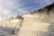 Snowmaking, Autrans ski resort, Meaudre, Massif du Vercors, Alps, France