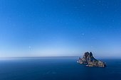Starry sky above Es Vedra island, Baleares Island, Spain