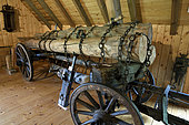 Charette for logging in the forest and tools, Museum of the Schlitte and the Crafts of the wood, Muhlbach sur Munster, Haut-Rhin, Alsace, Vosges, France