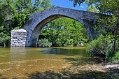 12th century Spino-Cavallu Genoese Bridge, overlooking the Rizzanese River, Sartène Region, Corsica, France
