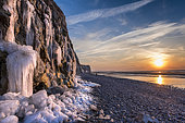 Cliffs of Cap Blanc-Nez in winter, Pas de Calais, France