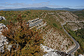 Hiking along the défilés of Ardeche, Ruoms, Ardèche, France