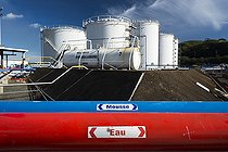 Fuel storage tanks. Pacific oil. New Caledonia.