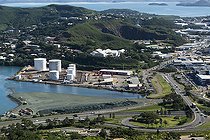 Fuel storage tanks. Pacific oil. New Caledonia.