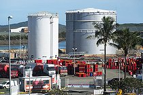 Fuel storage tanks. Pacific oil. New Caledonia.