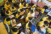 Children reading in a school, Efate Island, Vanuatu
