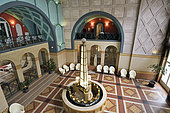 The refreshment bar of the National bath, thermal establishment built in 1811 and restored in 1935, Plombieres les Bains, Vosges, France