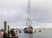 Arrival in Lorient (city of sailing) of the schooner Tara, after 2 years of expedition to the Pacific to study corals (October 27, 2018), France