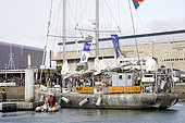 Arrival in Lorient (city of sailing) of the schooner Tara, after 2 years of expedition to the Pacific to study corals (October 27, 2018), France