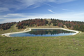 Morond artificial lake for the snow cannons, Métabief, Doubs, France