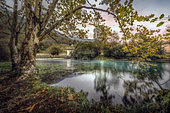 Autumn colors in the wellspring, La Santissima, Polcenigo, Pordenone, Italy