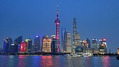 The Huangpu at night, Shanghai, China