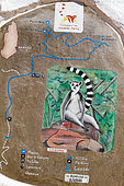 PN Isalo, signage of a discovery circuit of the park, 81540 ha National Park created in 1962, South Madagascar