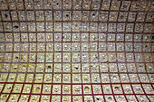 Skulls of the Carmelite Chapel, Carmelite Church of Faro (XVIII): Walls and ceiling entirely built with skulls and bones (femurs) human, about 1200 skeletons of monks, Algarve, Portugal