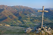 From Oylarandoy, view on St-Etienne-de-Baïgorry and the Iparla ridge, Pyrenees, France