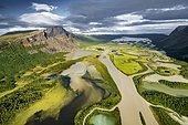 Rapadalen River Delta, Rapa Valley, Rapaälv River, Sarek National Park, Laponia, UNESCO World Heritage, Lapland, Jokkmokk, Norrbottens län, Sweden, Europe