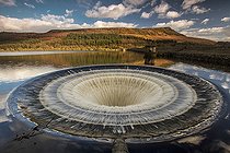 Ladybower Reservoir, Peak District, UK. One of the Bellmouths at Ladybower Reservoir in Bamford, UK.