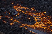 Eruption in Geldingadalur, Fagradalsfjall, Reykjanes Peninsula, Iceland